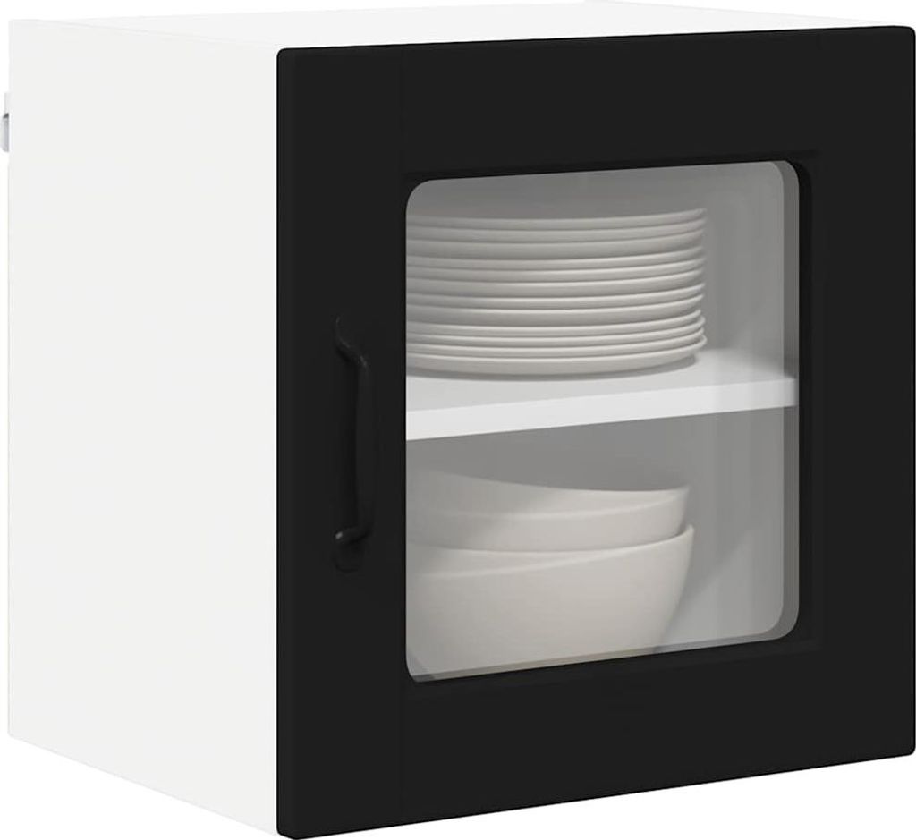 Küchenwandschrank mit Tür Schwarz 40 x 31 x 40 cm Holzwerkstoff