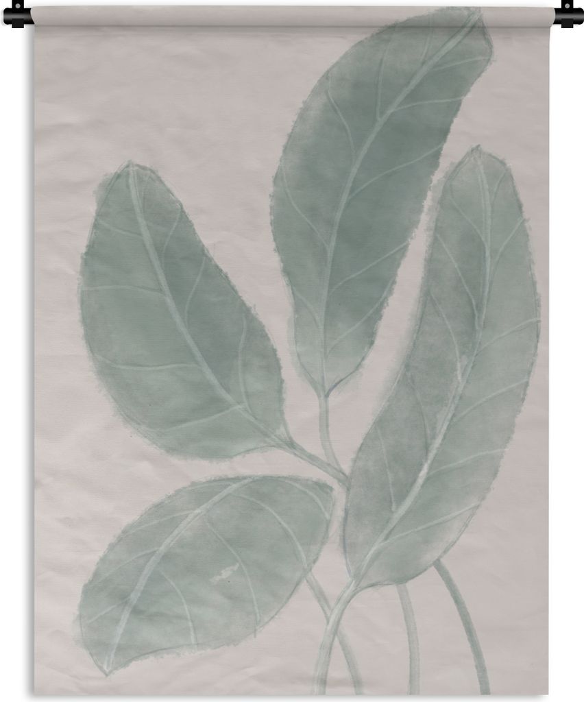 MuchoWow Wandteppich Wandbehang Blätter - Pflanzen - Natur - Abstrakt - Beige 150x200 cm Tapisserie Dekoration Wandtuch - Wandaufhängung - Mode...