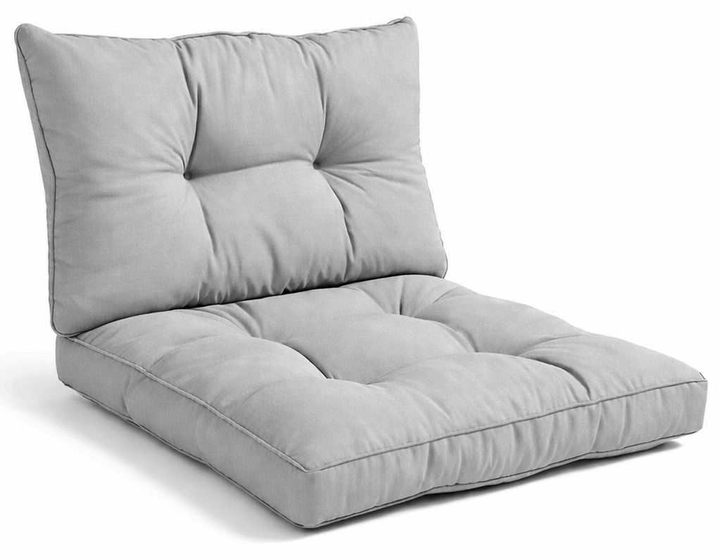 Beautissu Lounge Kissen Set Outdoor Hellgrau XLuna, Produktbild 