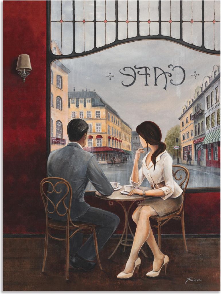 ARTland Wandbild Alu für Innen & Outdoor Café Größe: 60x80 cm