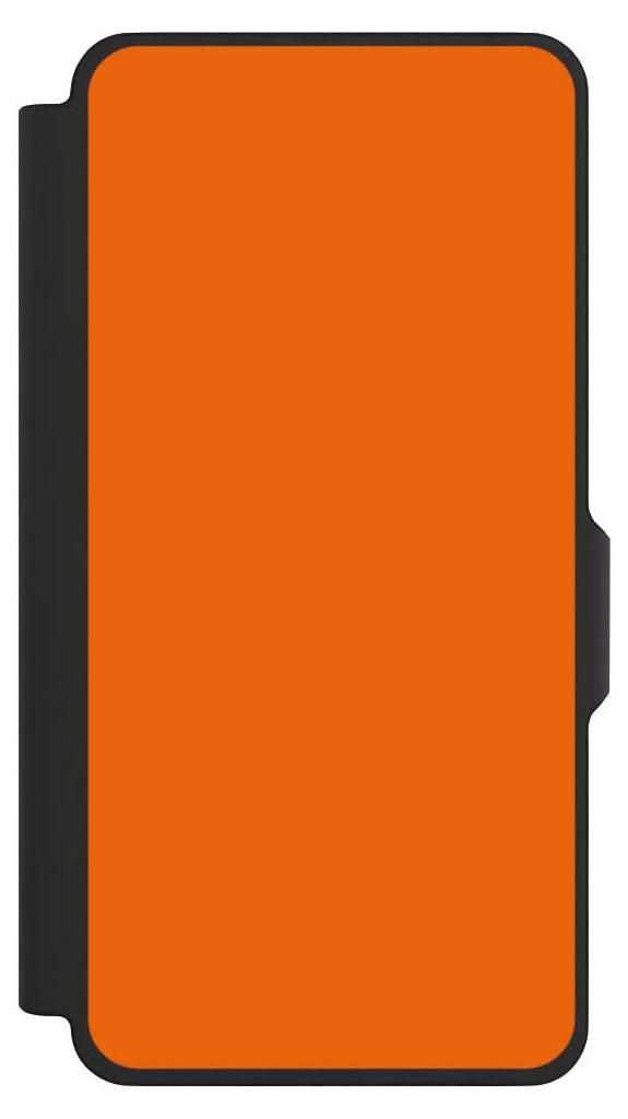NIVOCASE Klapphülle für Samsung Galaxy S26+ Handyhülle aus Kunst Leder NIVOflip schwarz Farbe einfarbig orange