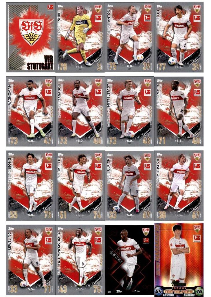 Topps Match Attax Bundesliga - 2023/24 - Mannschaftspaket - VfB Stuttgart
