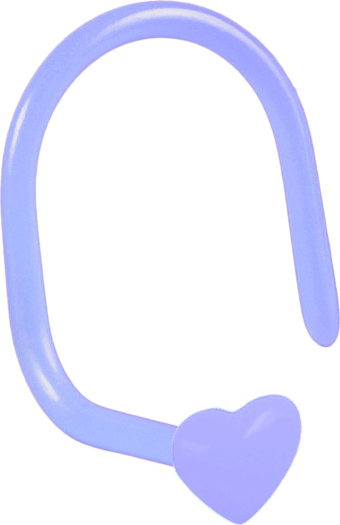 viva-adorno 0,8mm Nasenstecker Nasenpiercing gebogen flexibel Herz Bioflex Kunststoff verschiedene Farben Z467,Herz flieder