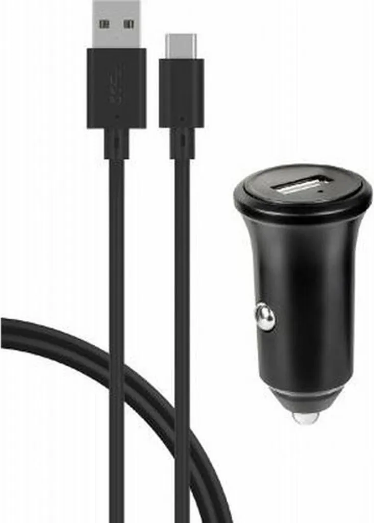 BigBen Connected Kit Ricarica Auto USB-A 3A con Cavo USB-C Nero - Viaggia Sereno