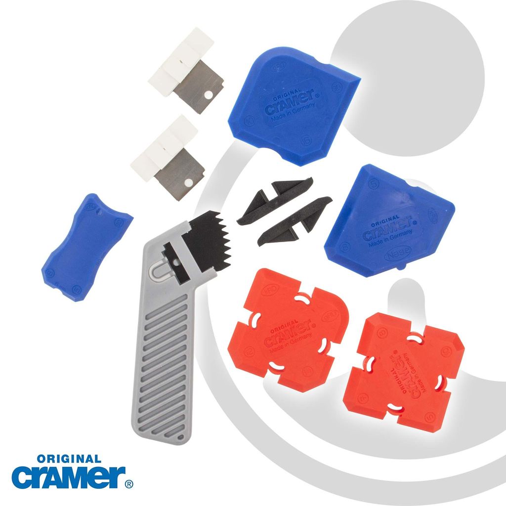 CRAMER Silikon-Fugen-Set 7 - 16 verschiedene Profilvarianten, Messer, Gleitschienen, CRA40407DE