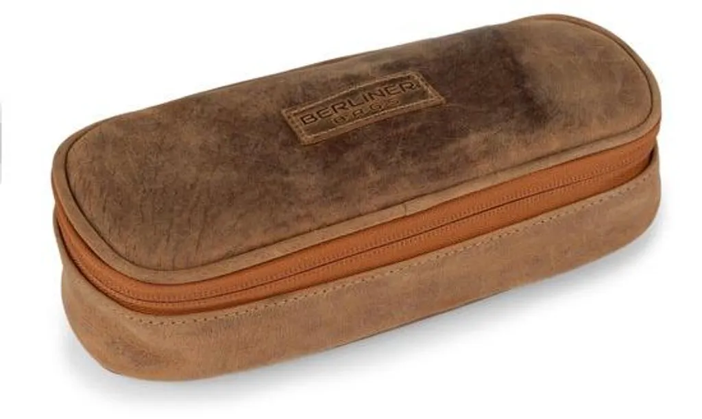 Étui en cuir marron pour école et sorties - Idéal pour petits objets