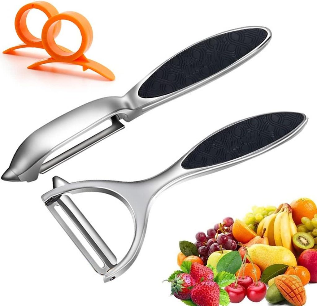 Edelstahl-Gemüseschäler - vielseitig und scharf - 2 Stück - Silber