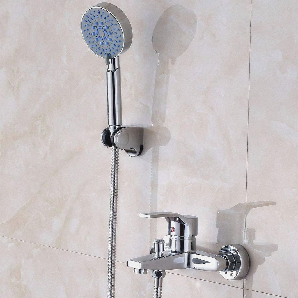 Wasserhahn badewanne set,Badewannenarmatur mit 5 strahlarten handbrause,Kupferlegierung mischbatterie badewanne, Wandmontage duscharmatur set für bad