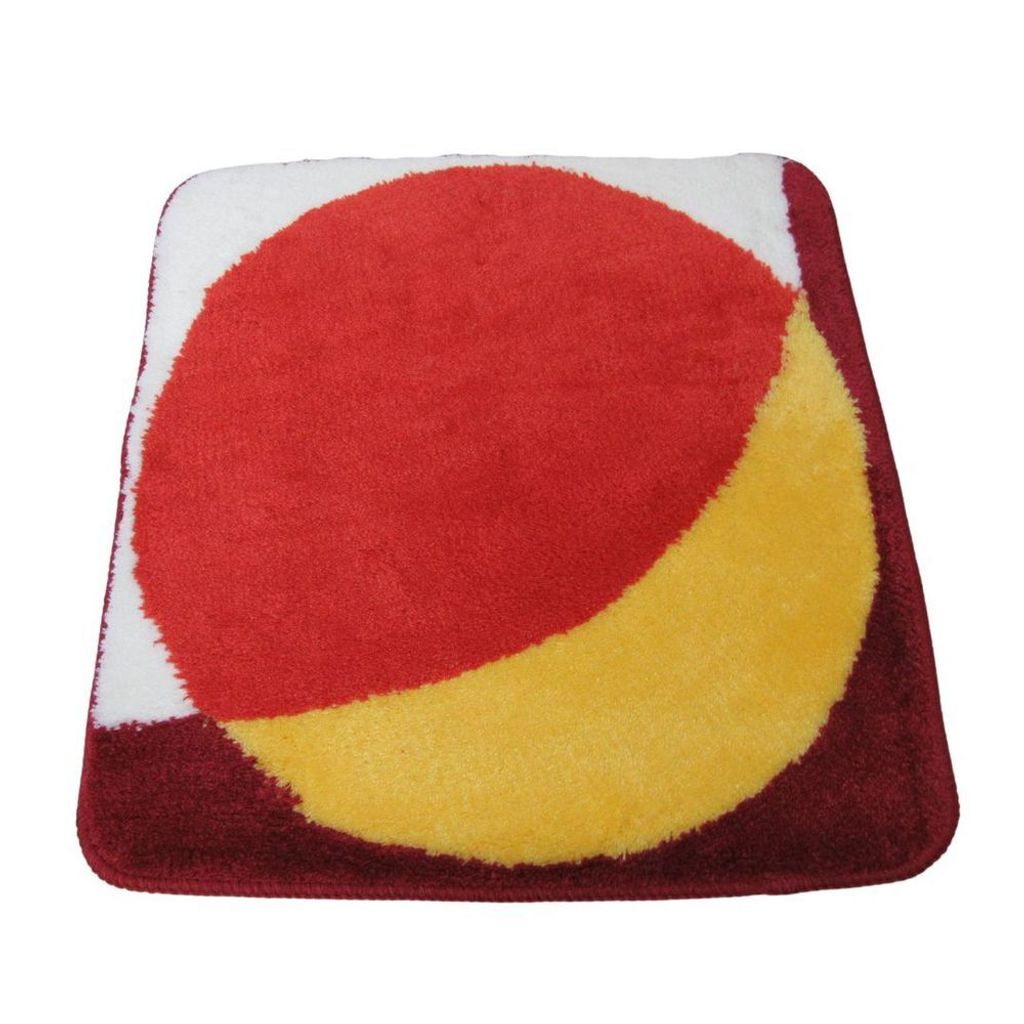 Batex WC Vorleger Toilettenvorleger Badematte Bad Teppich 60x60cm Kringel Orange