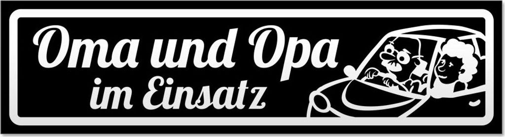 Oma und opa im Einsatz V2 invertiert Magnetschild Schild magnetisch