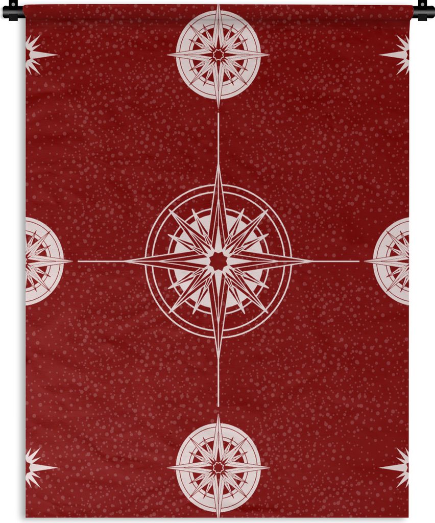 MuchoWow Wandteppich Wandbehang Kompass - Reisen - Muster 90x120 cm Tapisserie Dekoration Wandtuch - Wanddeko