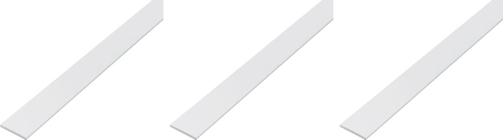 Alberts eco 3 x Flachstange, PVC, weiß, 30 x 3 mm, Länge 1 m