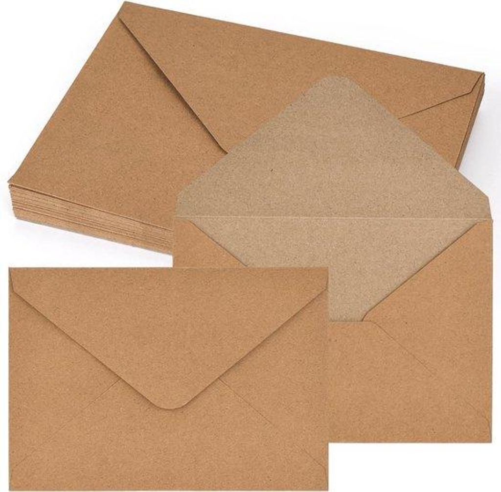 Kraftpapier-Umschläge B6, 50 Stück, Weihnachten, Valentinstag