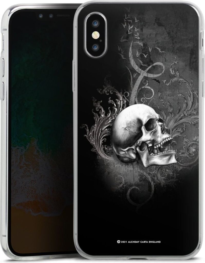 DeinDesign Slim Hülle für Apple iPhone X Silikon Case Ultra Dünn Handyhülle Gothic Schädel Totenköpfe