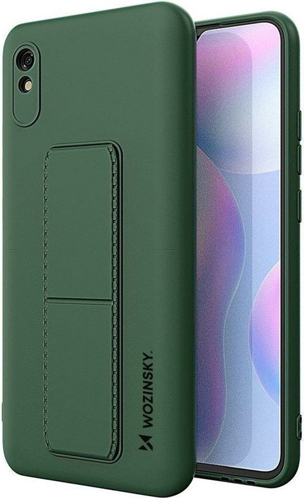 cofi1453 Kickstand Hülle Bumper aufstellbar für Iphone 7 Silikon Hard Case Schale Zubehör Tasche Schutz mit integriertem Magneten Dunkel Grün
