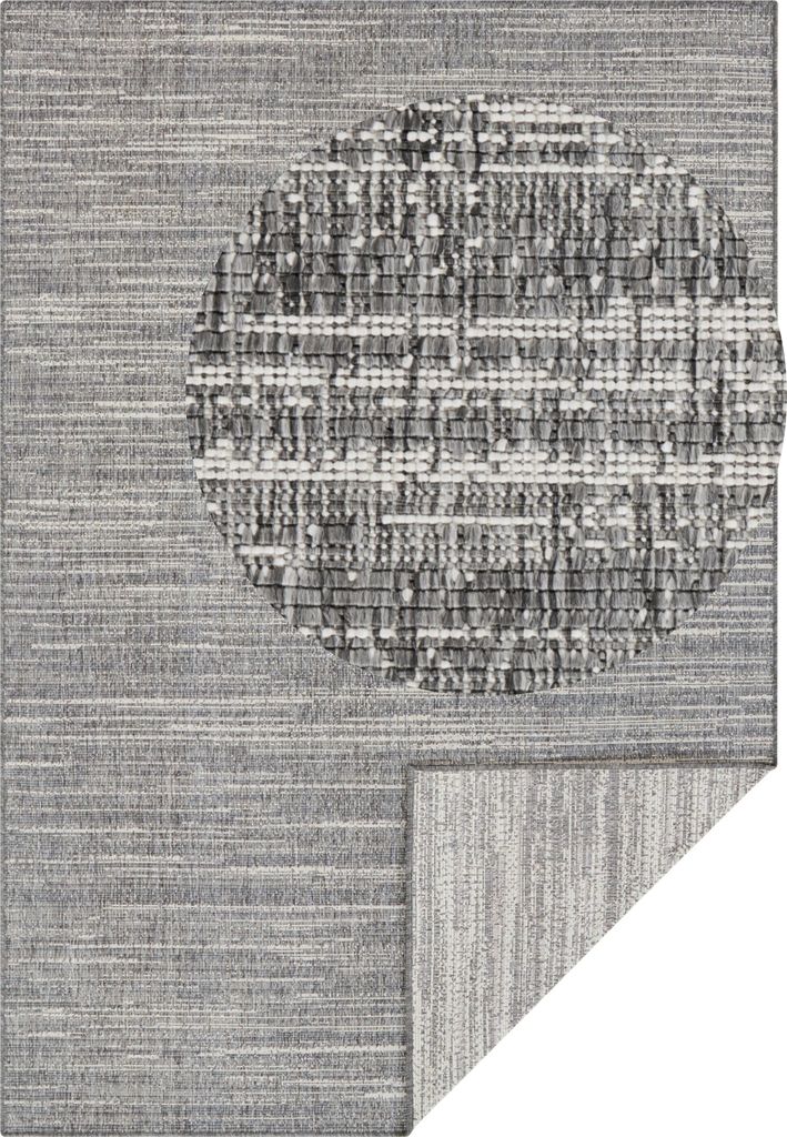 Elle Decoration Gemini In- & Outdoor Wendeteppich Mèlange Silber