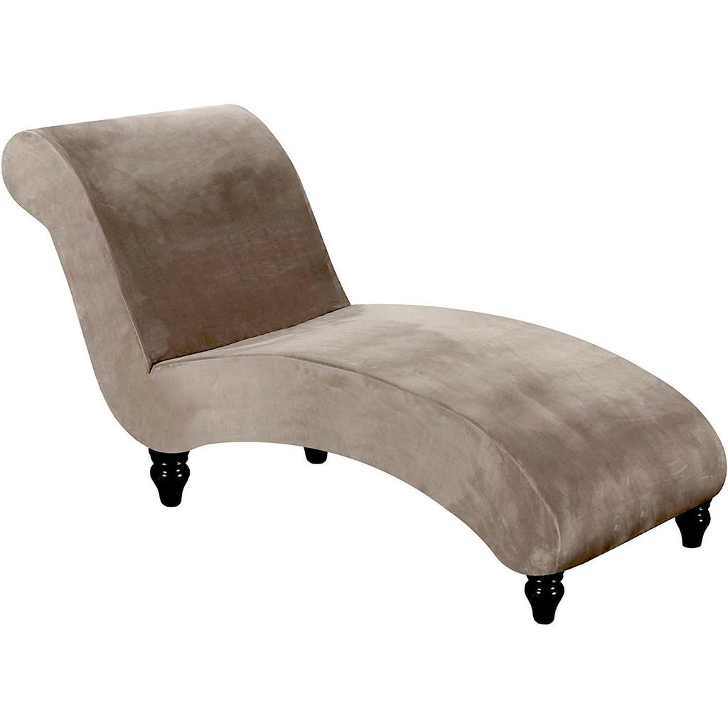 Samt Chaiselongue Bezug, Stretch Schonbezüge für Wohnzimmer, Schlafzimmer, Braun