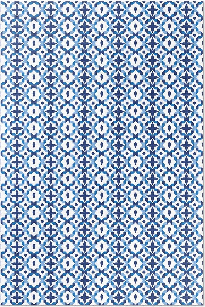 Spanisches dekoratives Mosaikmuster – Vinyl Fußmatte – 80x120 cm – Rutschfest, Pflegeleicht & Langlebig