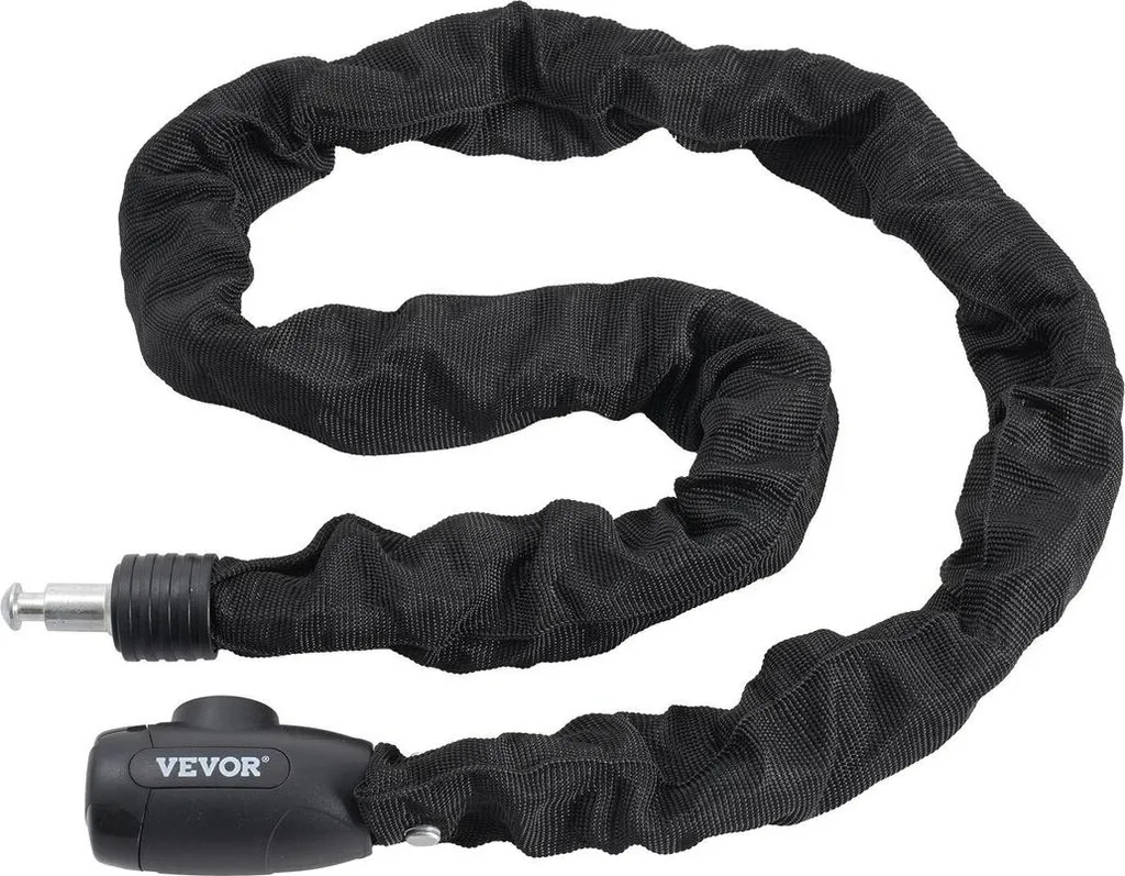 Antivol vélo chaîne 8 mm acier trempé avec serrure hybride 120 cm