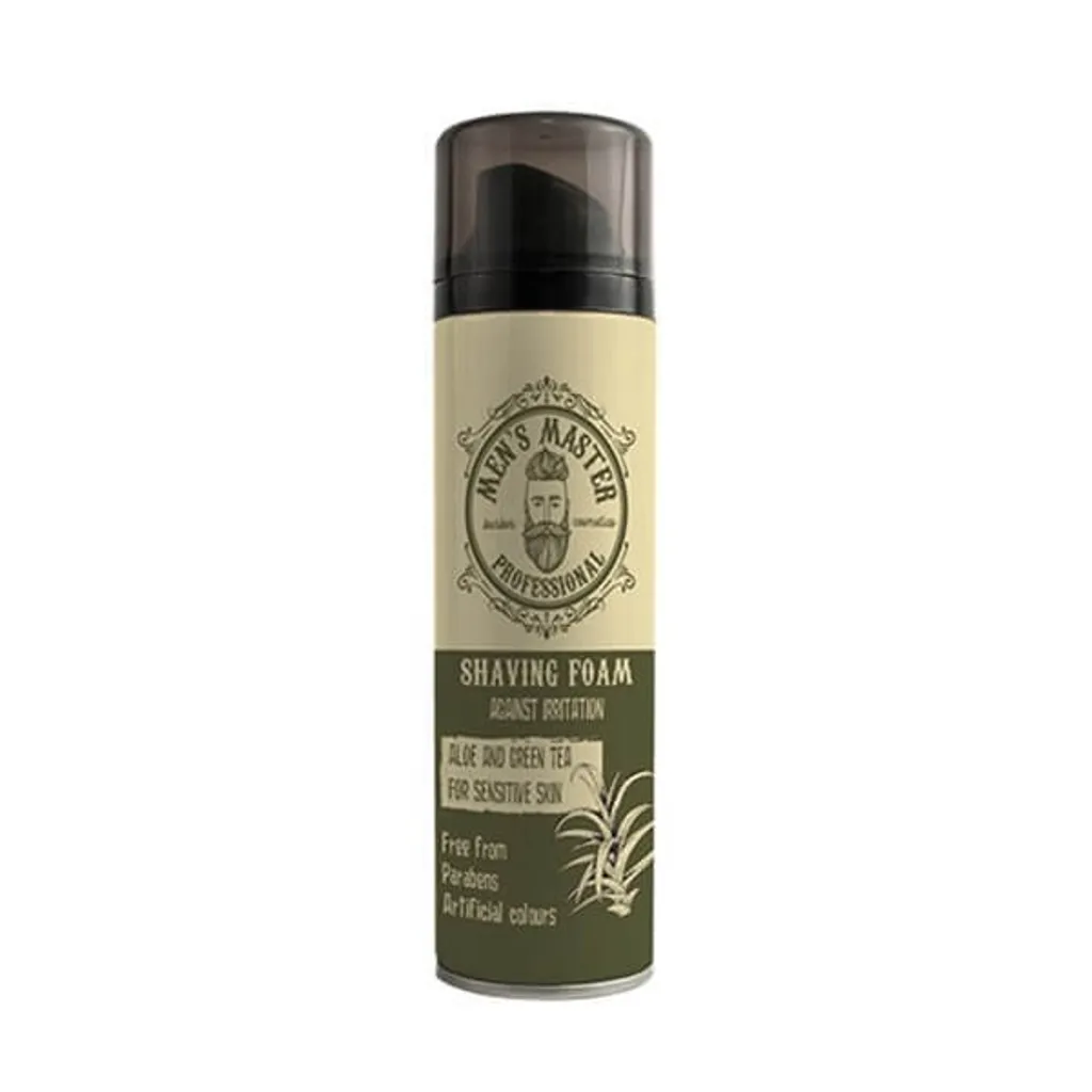 Mousse à raser hydratante au thé vert et aloe vera Mens Master 200ml