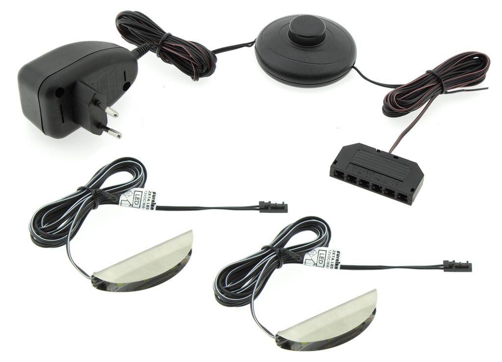 Furnika LED-Clip für Glasbeleuchtung 2er Set mit Netzteil Produktbild 