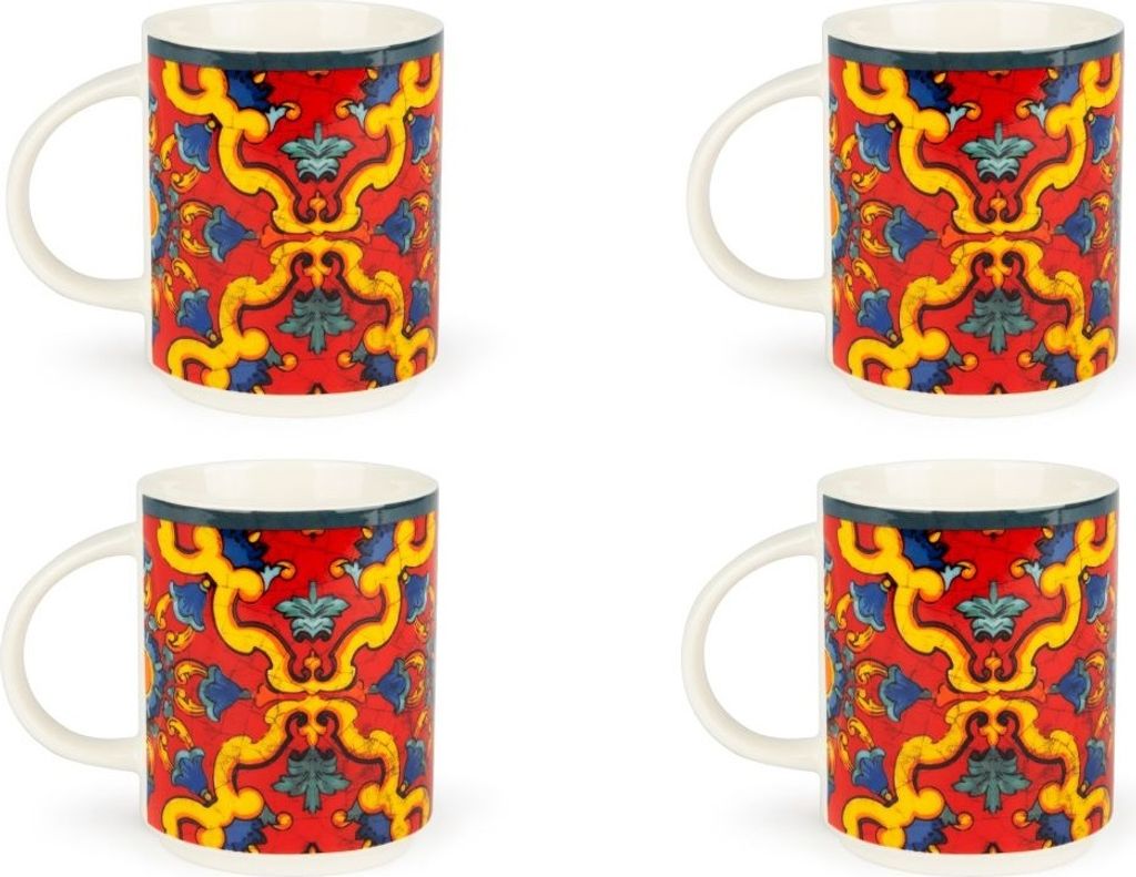 Excelsa Set mit 4 mug Trinacria Porzellan 30 cl Bunt