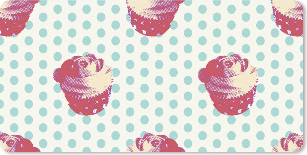 MuchoWow Mauspad Mousepad Muster - Cupcake - Lebensmittel 60x30 cm - Mousepads - Maus Mat - Pad - Mausunterlage - Nachhaltig