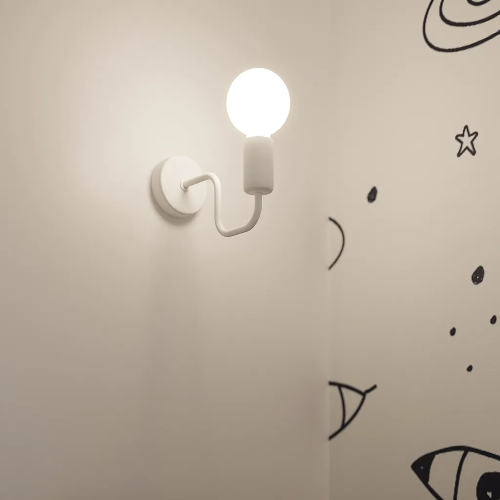 Lustre en acier blanc VECTOR 8 avec 8 douilles E27 Sollux Lighting - 8