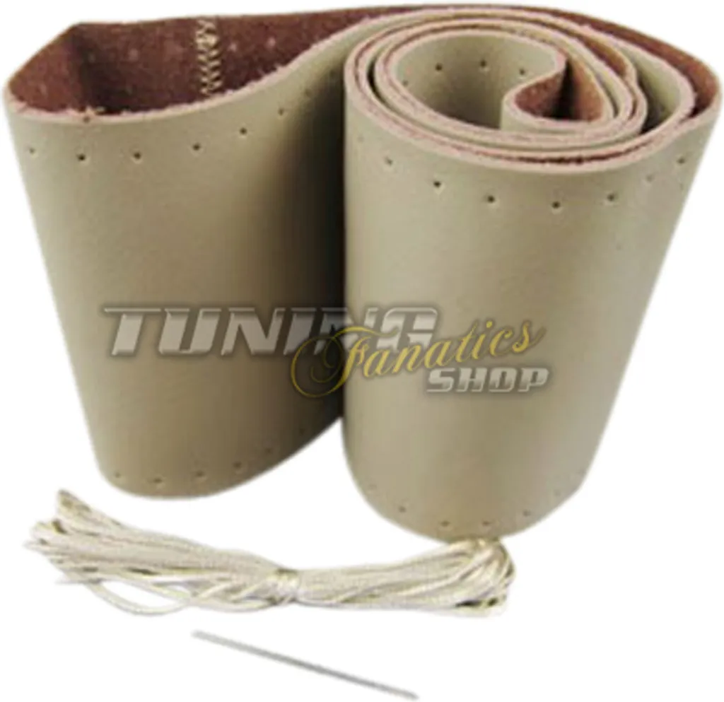 Rivestimento Volante Pelle Beige 37-39cm | Kit Cucitura DIY Premium