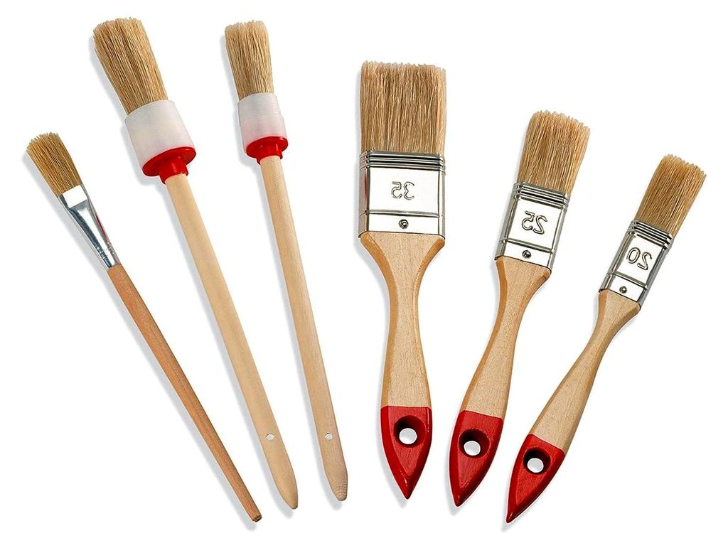 Pinselset, 6-teilig, helle Borste, 20 / 25 / 35 mm