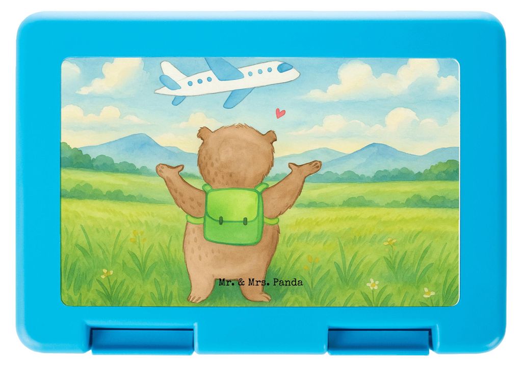 Mr. & Mrs. Panda Bento Box Bär Flugzeug Design - Weiß - Geschenk, Freundin, Valentinstag, für Partner, Hochzeitstag, Meal Prep, Speisebehälter,...
