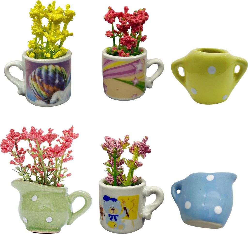 6/8 Stück Mini-Keramikvase, Kühlschrankmagnet, für Zuhause, Büro, Küche, Schließfach, Kühlschrank, 3D-Miniatur-Blumenvase, magnetische Dekor...