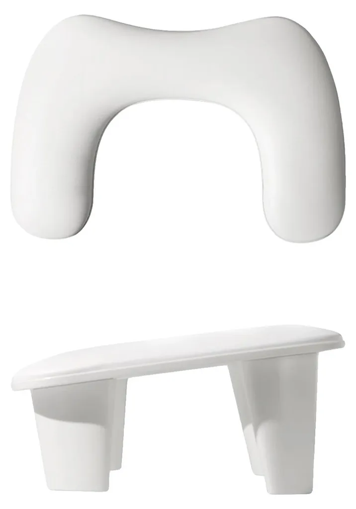 Accoudoir Onglerie Blanc Design Ergonomique avec Pieds Amovibles en Acier