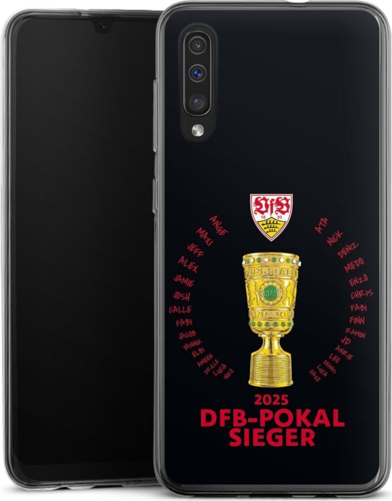 DeinDesign Handyhülle für Samsung Galaxy A30s Silikon Hülle Case Smartphone Schutzhülle Offizielles Lizenzprodukt Pokal VfB Stuttgart