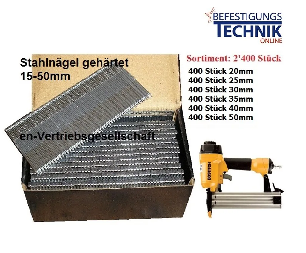 Assortiment de Clous pour Plinthes compatibles Bostitch et Tjep ST