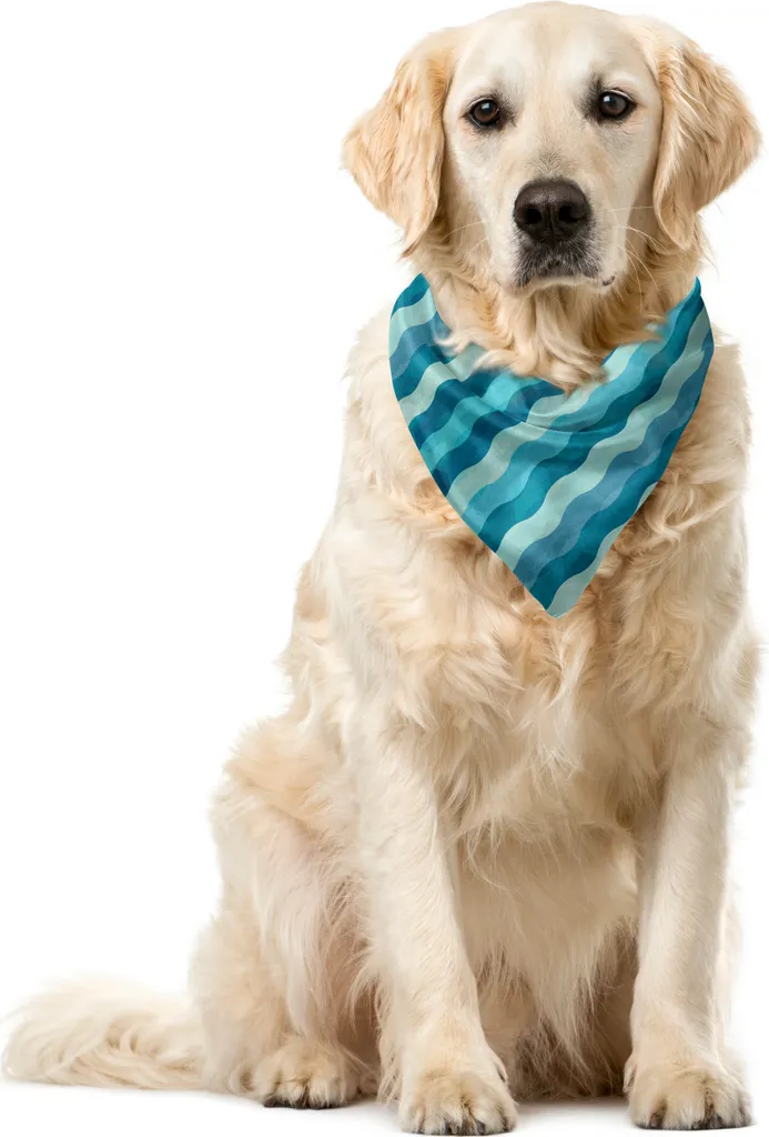 Idea Regalo Pet: Bandana ABAKUHAUS Onde Oceaniche 55x55cm