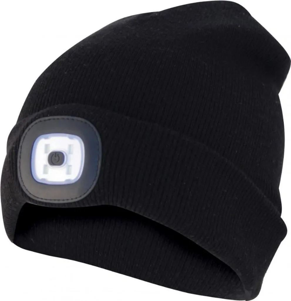 Bonnet LED rechargeable CAP03 noir - Lampe frontale textile innovante