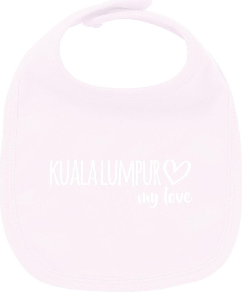 Huuraa Unisex Babylatz Kuala Lumpur my love Geschenk Babypink Baumwolle Kuala Lumpur Mitbringsel
