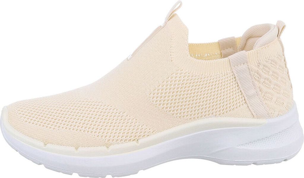 Ital-Design Damen Freizeitschuhe Textiloptik Sneakers Low 85878608 Beige Gr. 36