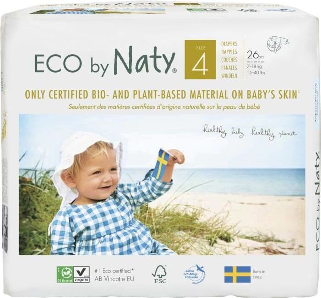 ECO by Naty Ökowindel Größe 4 (7-18 kg) (26 Windeln) Produktbild 