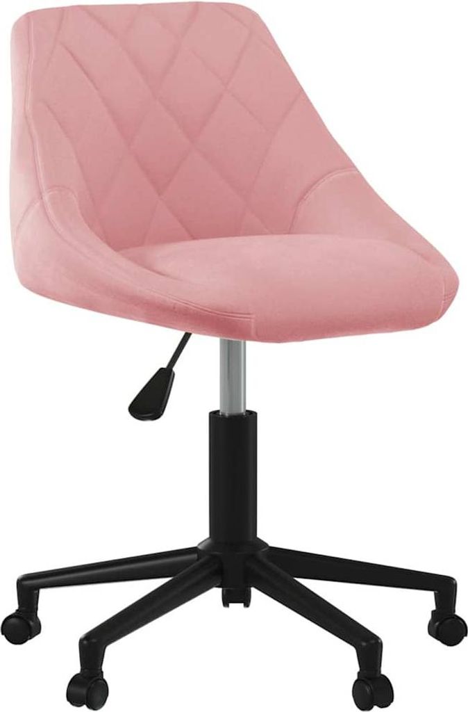 Drehbarer Bürostuhl aus rosa Samt