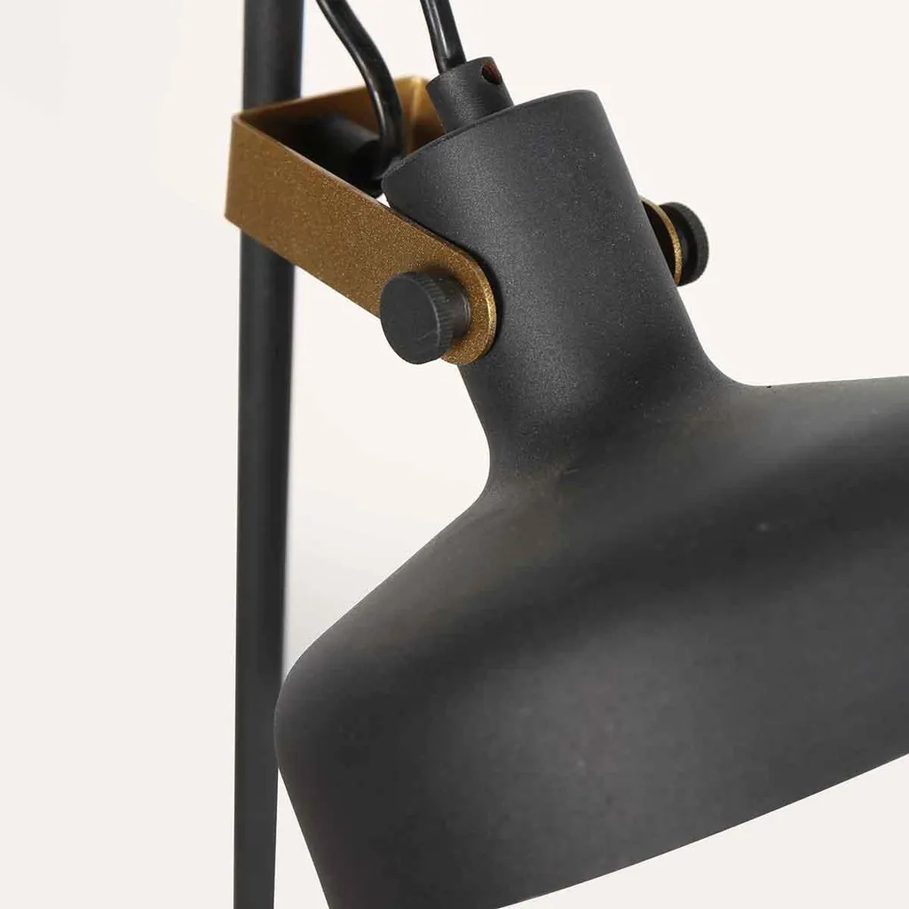 Lampe de table en métal noir Mexlite Prato douille E14 durable - 3