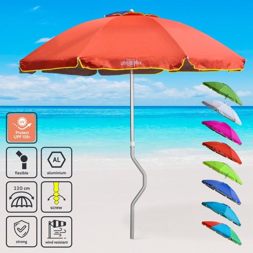 Sonnen/Strandschirm Girafacile Aluminium uv-Schutz 220 cm Produktbild 