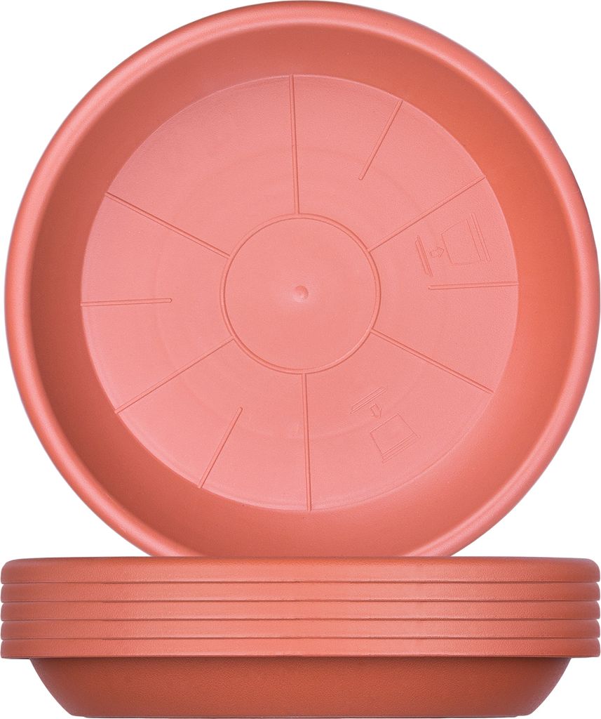 6x Blumentopf Untersetzer Ø 19 cm Farbe Terrakotta Kunststoff Blumentopfuntersetzer : Terrakotta : 19 cm