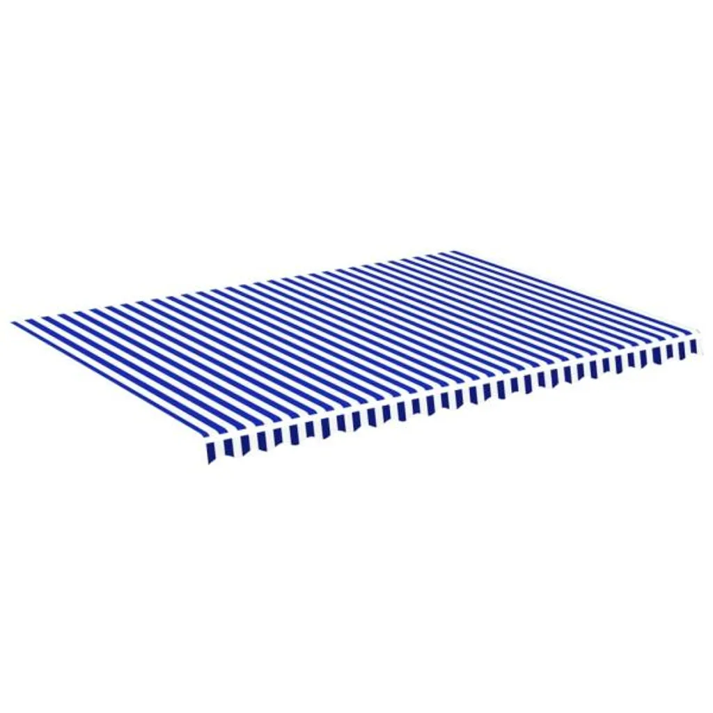 vidaXL Telo da sole blu e bianco 5x3,5 m