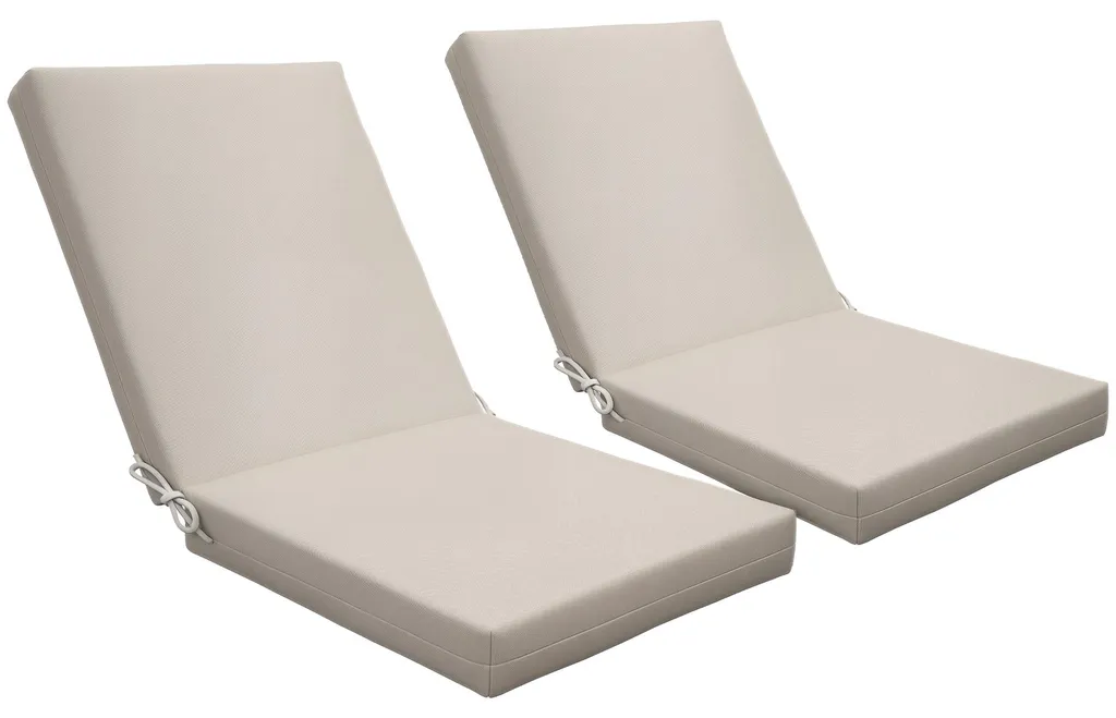 Coussin pour chaise longue et fauteuil de jardin beige lot de 2 confort