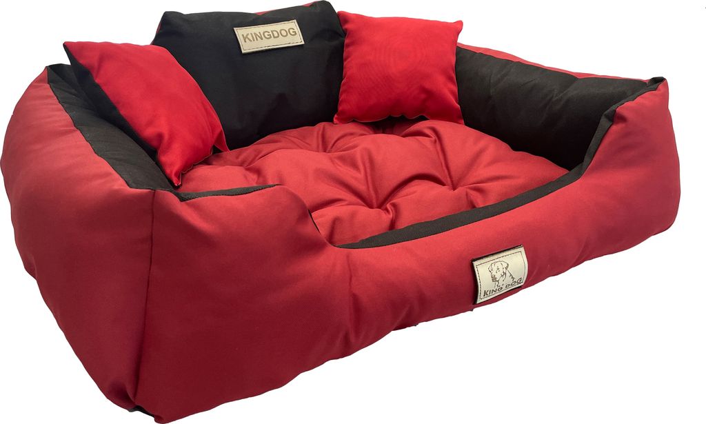 Hundebett KINGDOG Laufstall 145x115 cm personalisiert wasserdicht rot