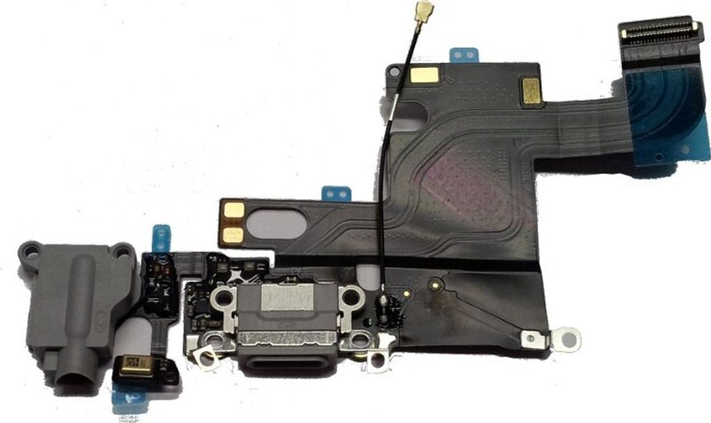 Docking port für iPhone 6 schwarz/grau + Kopfhörerbuchse Mikrofon USB Lightning