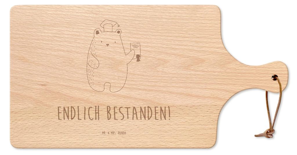Mr. & Mrs. Panda Hackbrett Bär Prüfung - Transparent - Geschenk, Brett, Schneidebrett, Brotzeitbrett, Abitur, Frühstücksbrettchen, vesperbrett,...