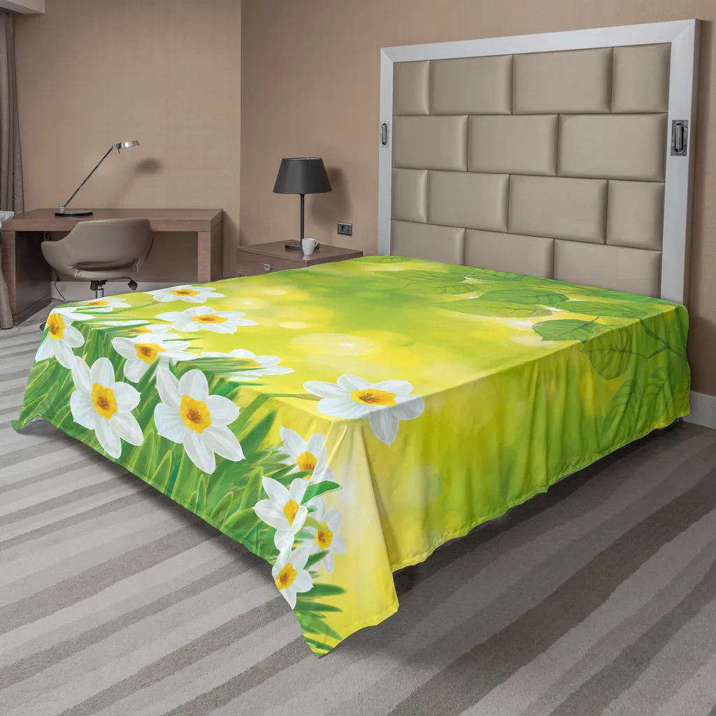 Grand drap de lit 260x228 cm pour une décoration de chambre printanière